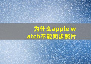 为什么apple watch不能同步照片